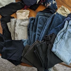 Bundle of maternity pants, jeans and shorts